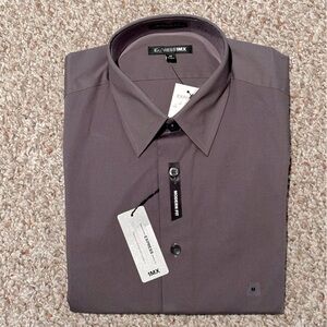 Classic Solid Grey Stretch Cotton 1MX Dress Shirt